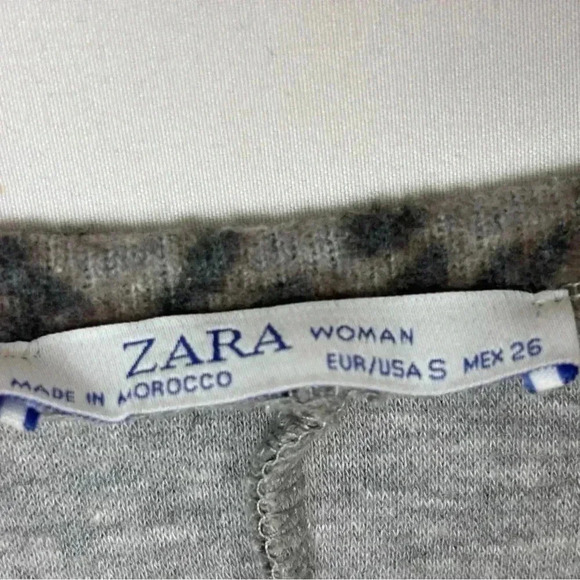 Zara Animal Print Short Sleeve Sweatshirt Dress - Picture 5 of 8